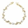 1800d Bransoletka elegancka złota 17+2cm pozłacana 14k cyrkonie